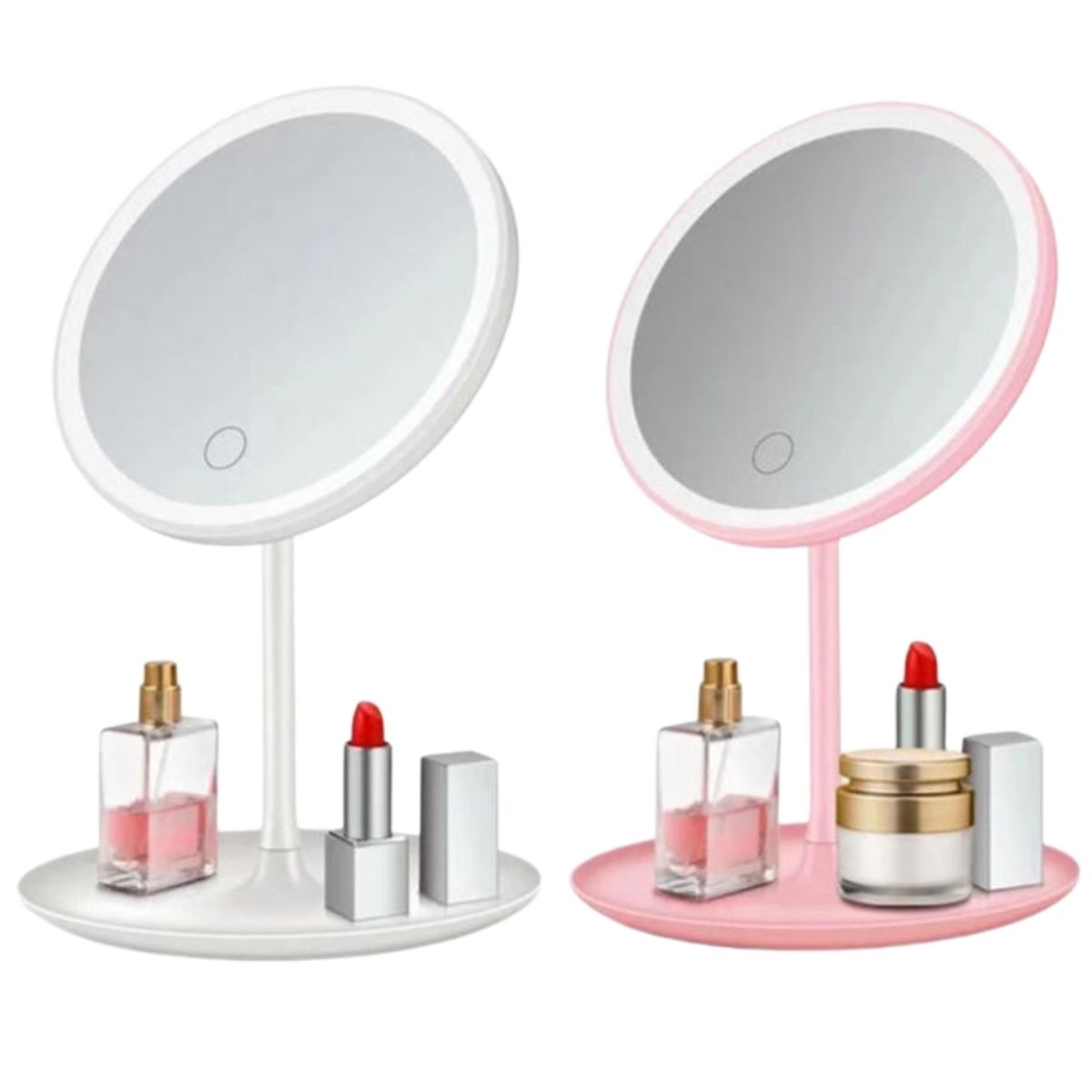 ESPEJO DE MAQUILLAJE CON LUZ Y LUPA